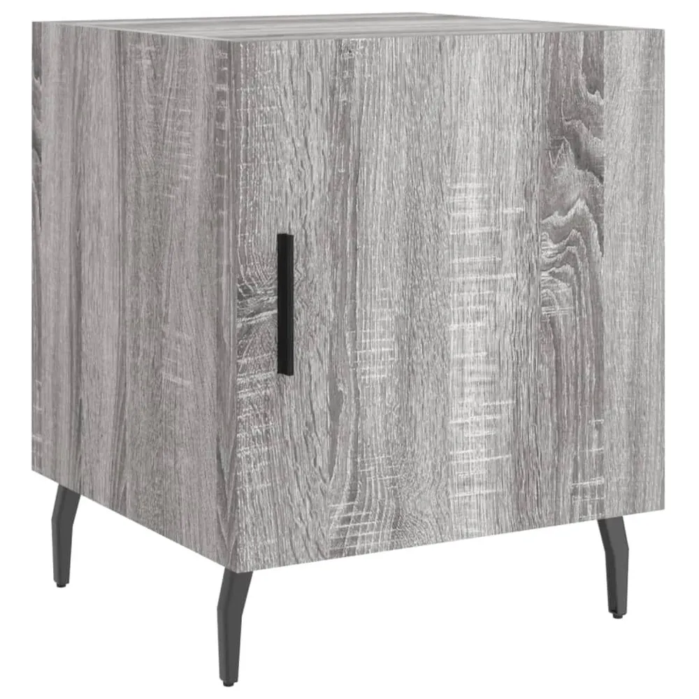 Mesa cabeceira 40x40x50 cm derivados de madeira cinzento sonoma com Cabideiro Incluso