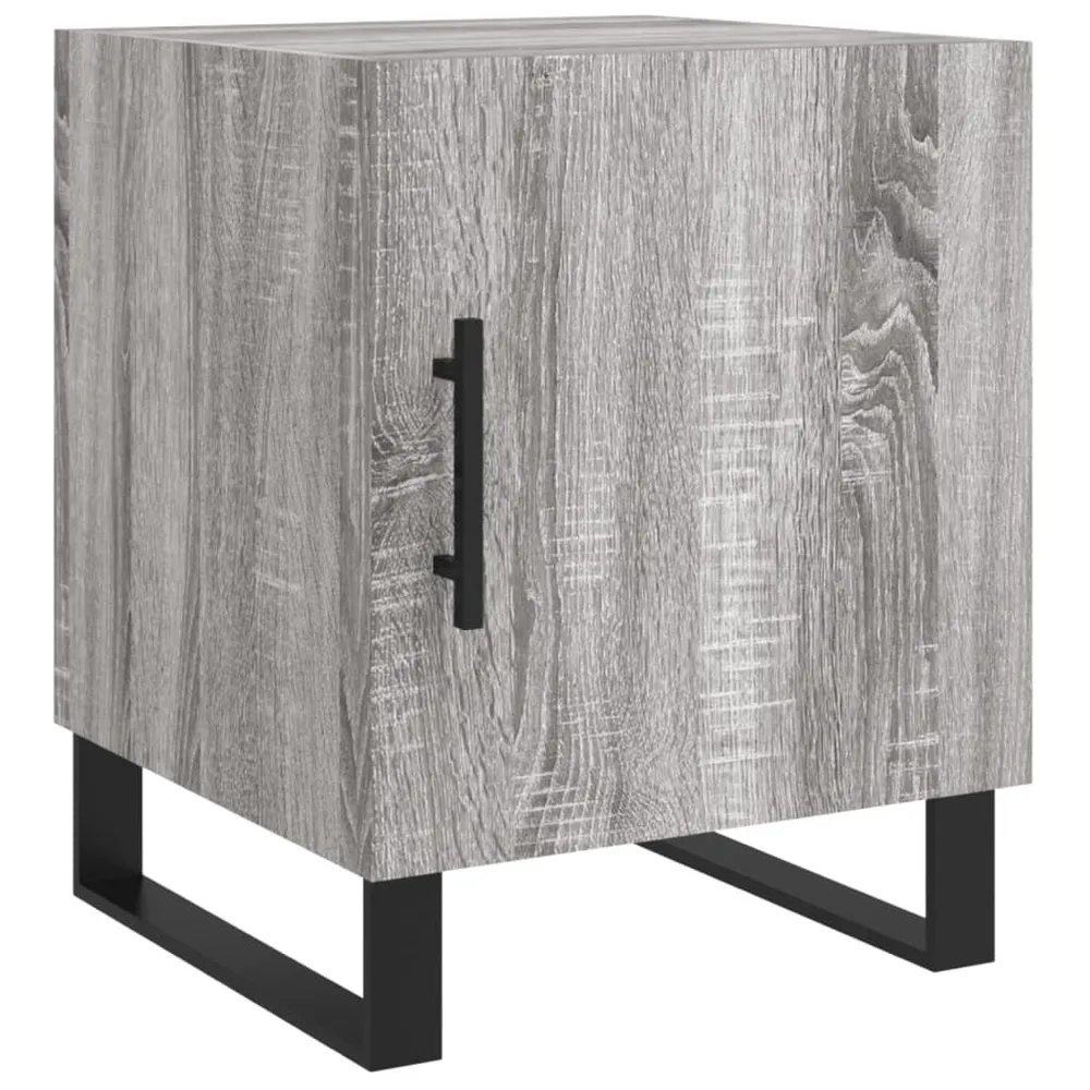 Mesa cabeceira 40x40x50 cm derivados de madeira cinzento sonoma com Cabideiro Incluso