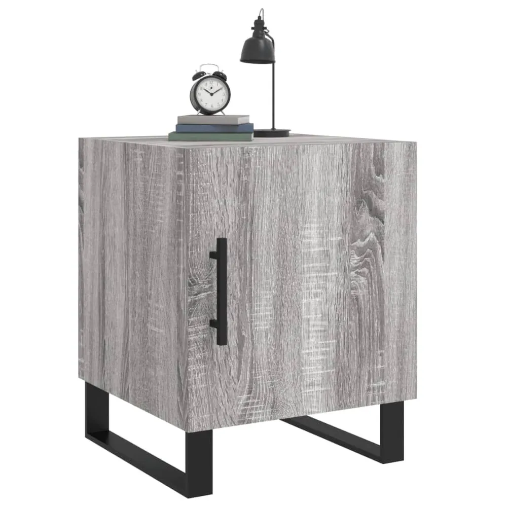 Mesa cabeceira 40x40x50 cm derivados de madeira cinzento sonoma com Cabideiro Incluso