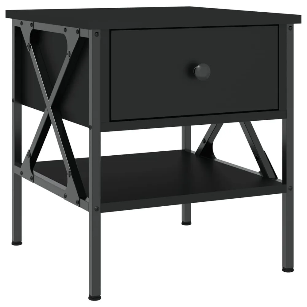Mesa de cabeceira 40x42x45 derivados de madeira preto para Quartos de Casal