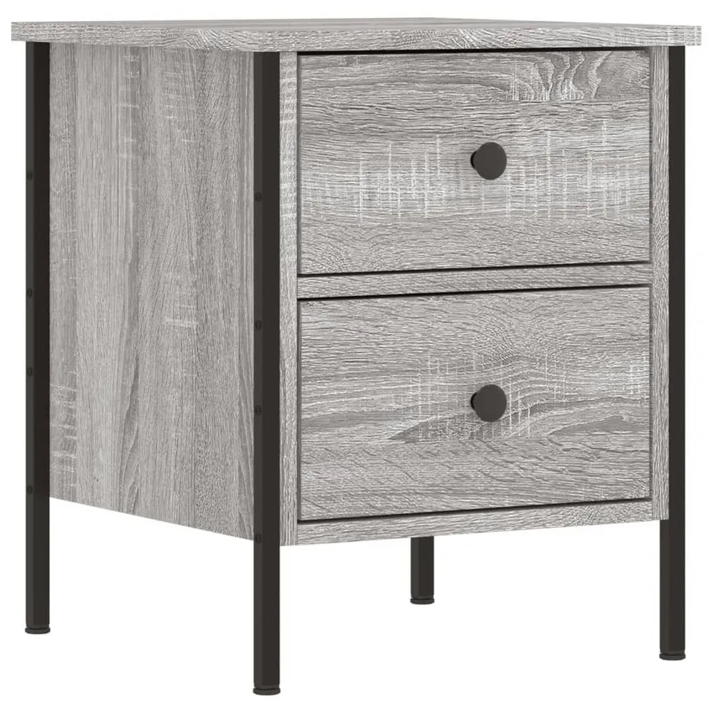 Mesa cabeceira 40x42x50 cm derivados de madeira cinzento sonoma com Cabideiro Incluso