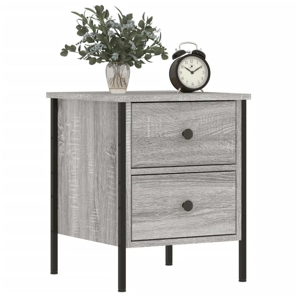 Mesa cabeceira 40x42x50 cm derivados de madeira cinzento sonoma com Cabideiro Incluso
