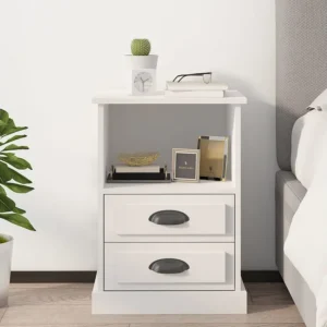 Mesa de cabeceira 43x36x60 cm branco para Organização de Roupas