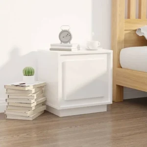 Mesa de cabeceira 44x35x45cm derivados madeira branco luminoso