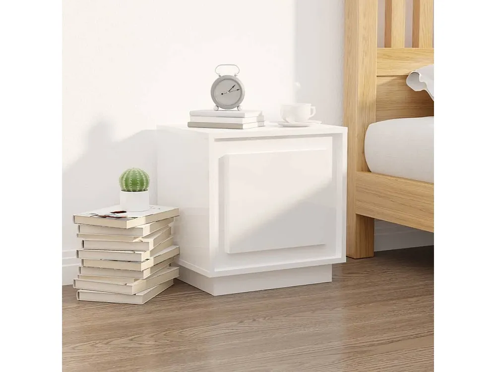 Mesa de cabeceira 44x35x45cm derivados madeira branco luminoso