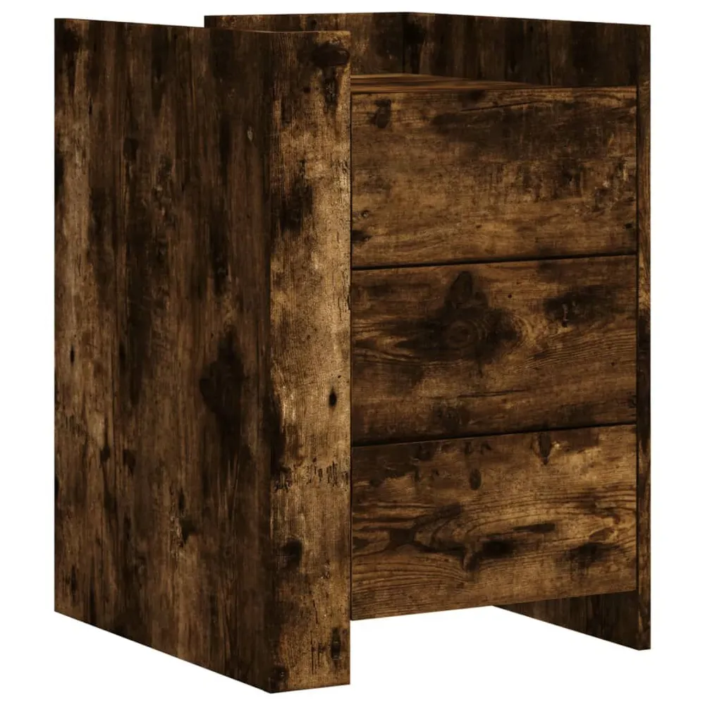 Mesa cabeceira 45x50x65 cm derivados de madeira carvalho fumado Edição com Espelho