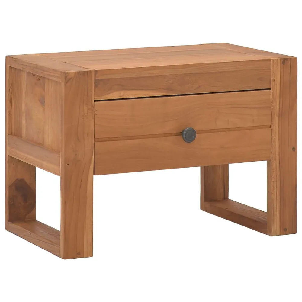 Mesa de cabeceira 50x30x35 cm madeira de teca maciç com Pés Ajustáveis
