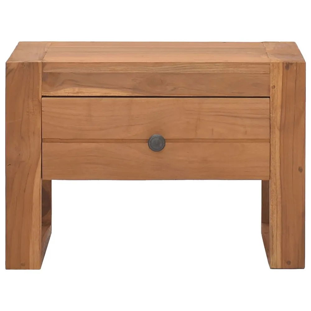 Mesa de cabeceira 50x30x35 cm madeira de teca maciç com Pés Ajustáveis