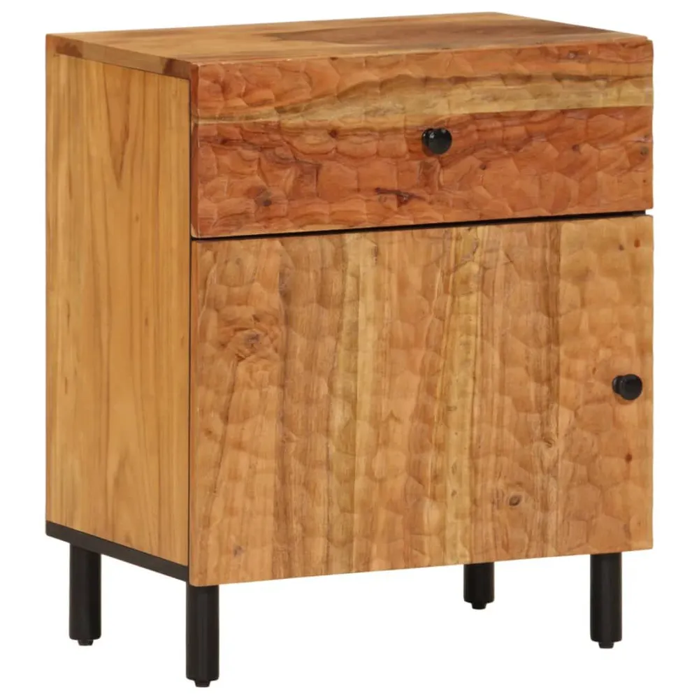 Mesa de cabeceira 50x33x60 cm madeira de acácia maciç | Design Escandinavo |