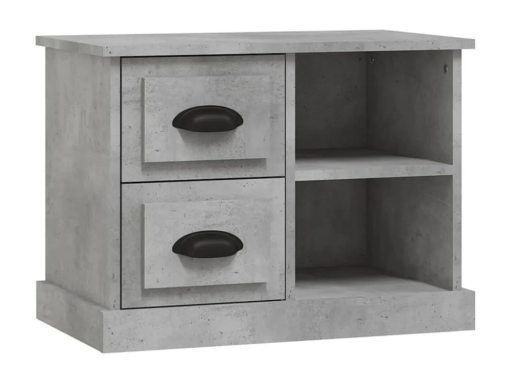 Mesa de cabeceira 60x35,5x45 cm cinzento cimento | Montagem Inclusa