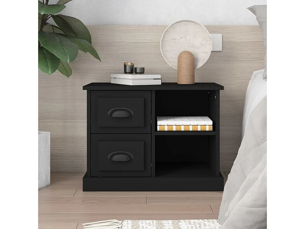 Mesa de cabeceira 60x35,5x45 cm preto para Quartos de Casal