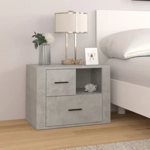 Mesa de cabeceira 60x36x45 cm derivados madeira cinza cimento com Cabideiro Incluso