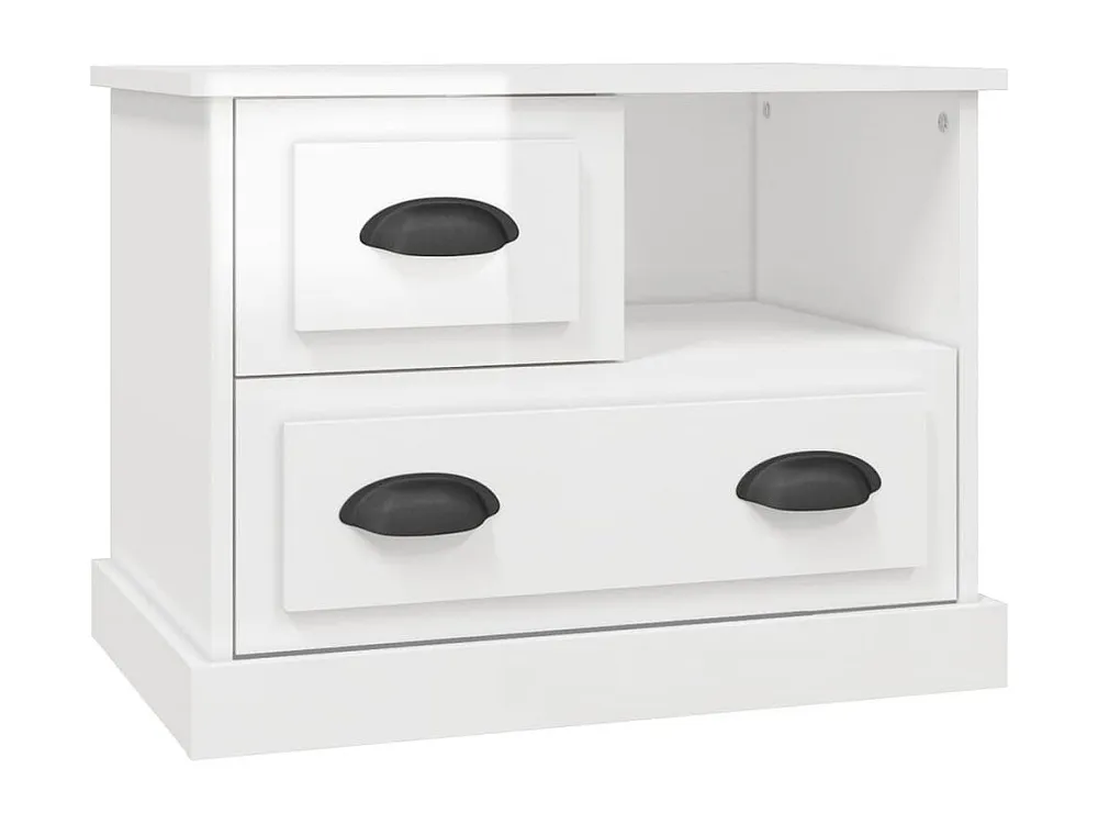 Mesa de cabeceira 60x39x45 cm branco cintilante