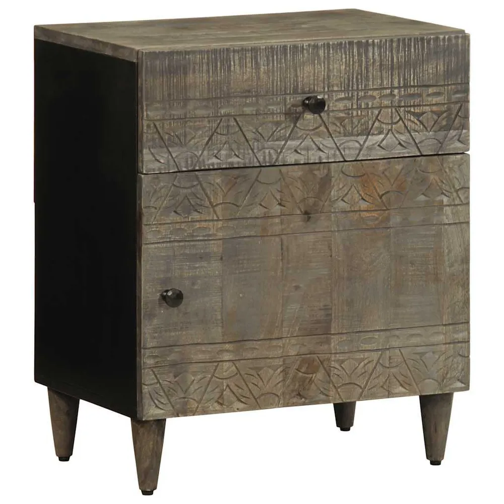 Mesa de cabeceira cinzento evidente 50x33x60 cm