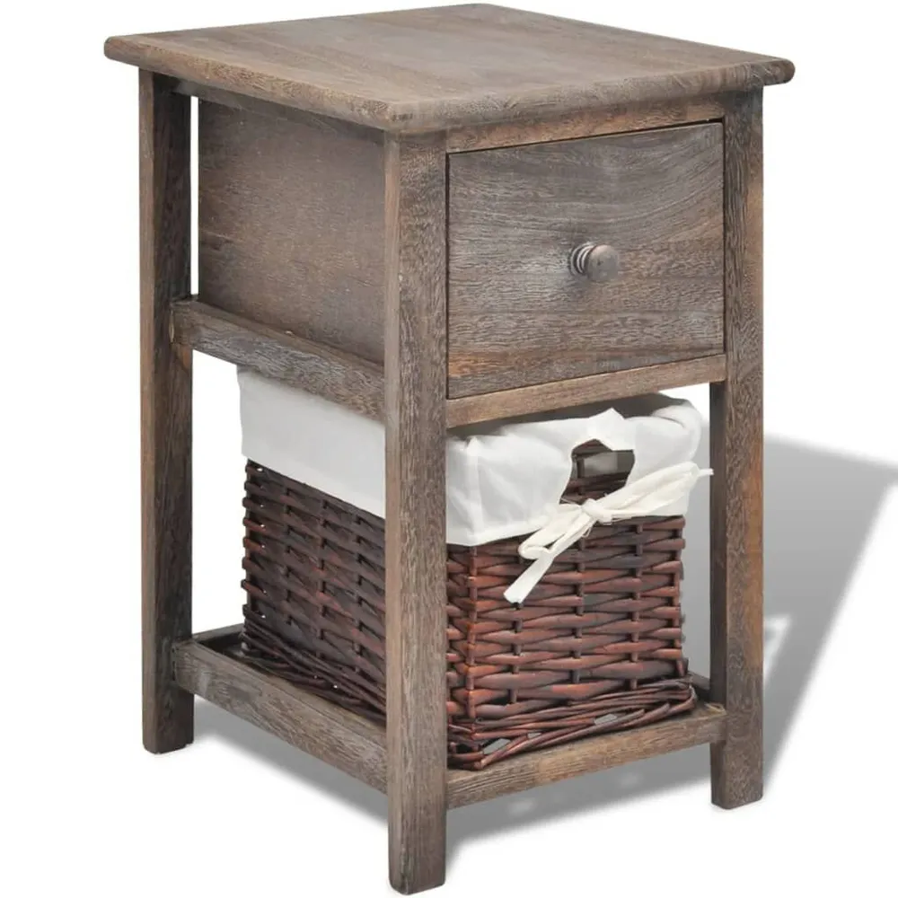 Mesa de cabeceira em madeira castanho para Organização de Roupas