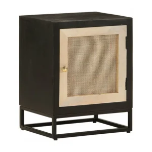 Mesa de Cabeceira Mesa de cabeceira 40x30x50 cm mangueira maciç/ferro preto