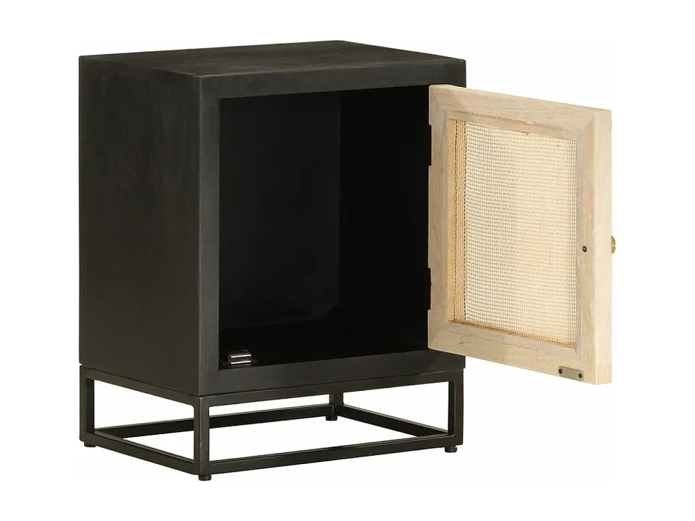 Mesa de Cabeceira Mesa de cabeceira 40x30x50 cm mangueira maciç/ferro preto