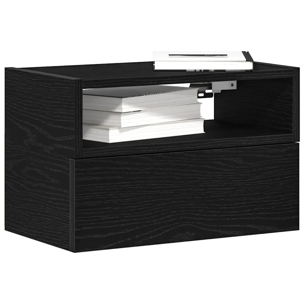 Mesa de Cabeceira Mesa de cabeceira de parede 45x26x28,5 cm preto