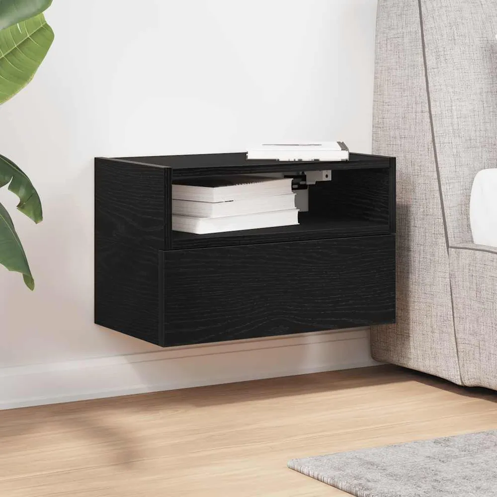 Mesa de Cabeceira Mesa de cabeceira de parede 45x26x28,5 cm preto