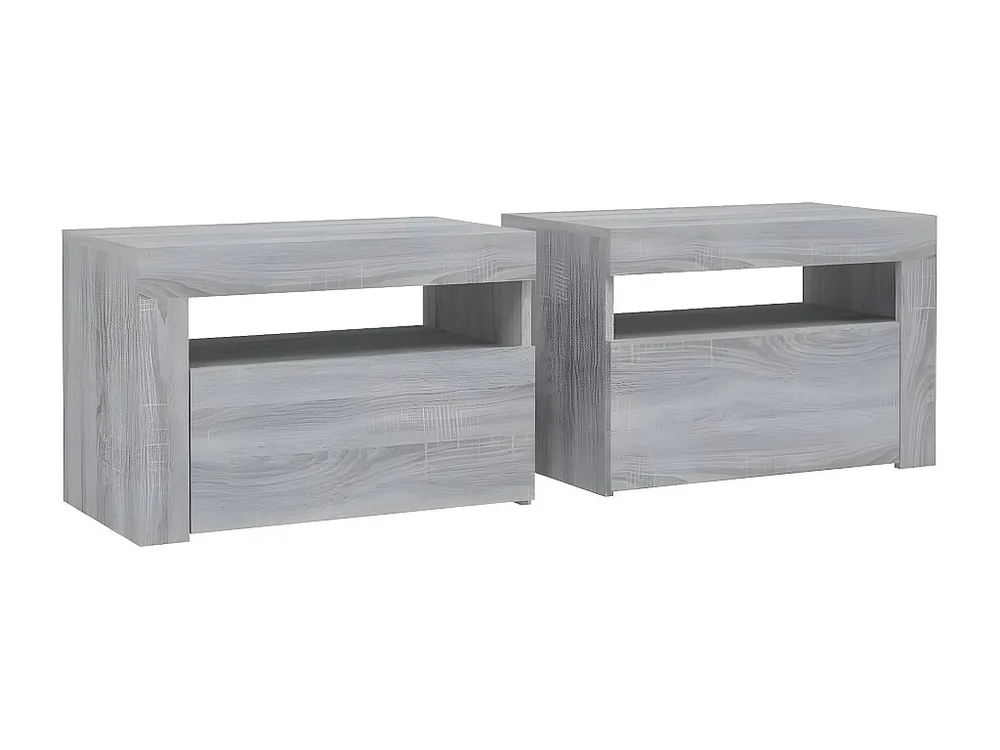 Mesa de Cabeceira Mesas de cabeceira com LEDs 2 peças 60x35x40 cm sonoma cinza