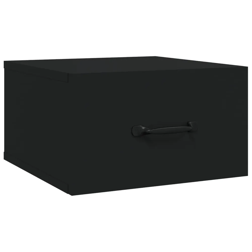 Mesa de cabeceira montagem na parede 35x35x20 cm preto com Cabideiro Incluso