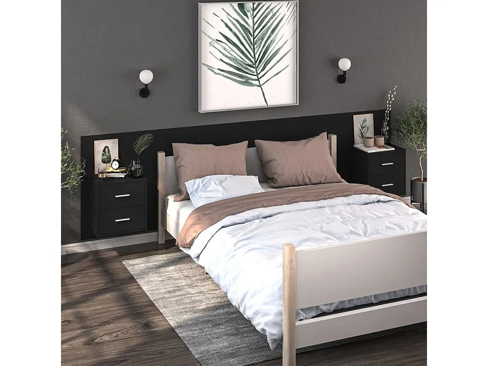 Mesa de cabeceira montagem na parede preto | Montagem Inclusa