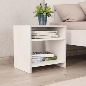 Mesa-de-cabeceira 40x30x40 cm aglomerado branco para Quartos de Casal
