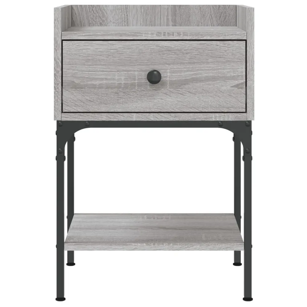 Mesas cabeceira 2pcs 40,5x31x60 deriv. madeira cinza sonoma com Cabideiro Incluso