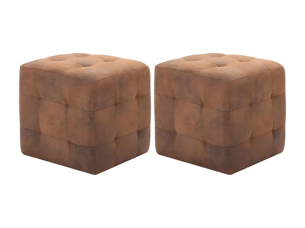 Mesas de cabeceira 2peças 30x30x30 cm camurç artificial castanho para Quartos de Casal