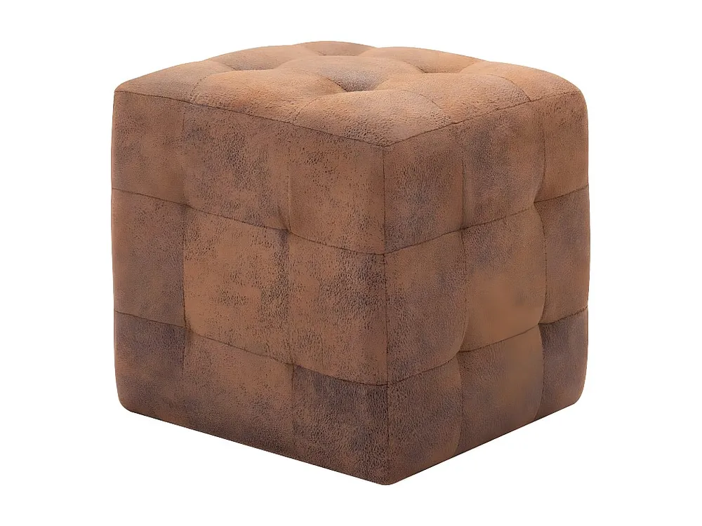 Mesas de cabeceira 2peças 30x30x30 cm camurç artificial castanho para Quartos de Casal