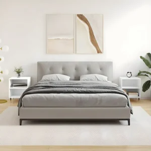 Mesas de cabeceira 2peças 40x30x50 cm derivados de madeira branco | Design Escandinavo |