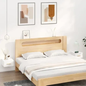 Mesas de cabeceira montagem na parede 2 peças 35x35x20 cm branco Tecido Resistente