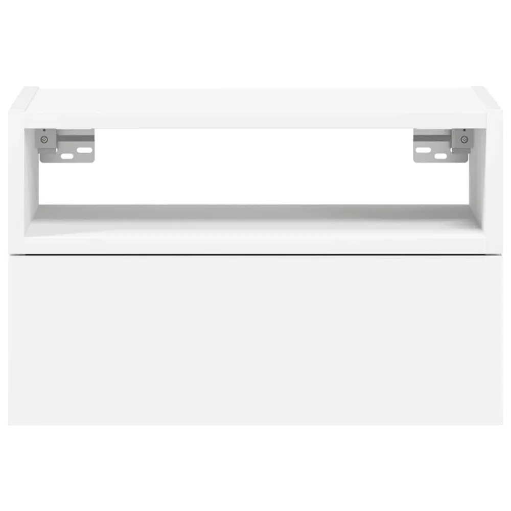 Mesas de cabeceira de parede 2 pcs 45x26x28,5 cm branco Tecido Resistente