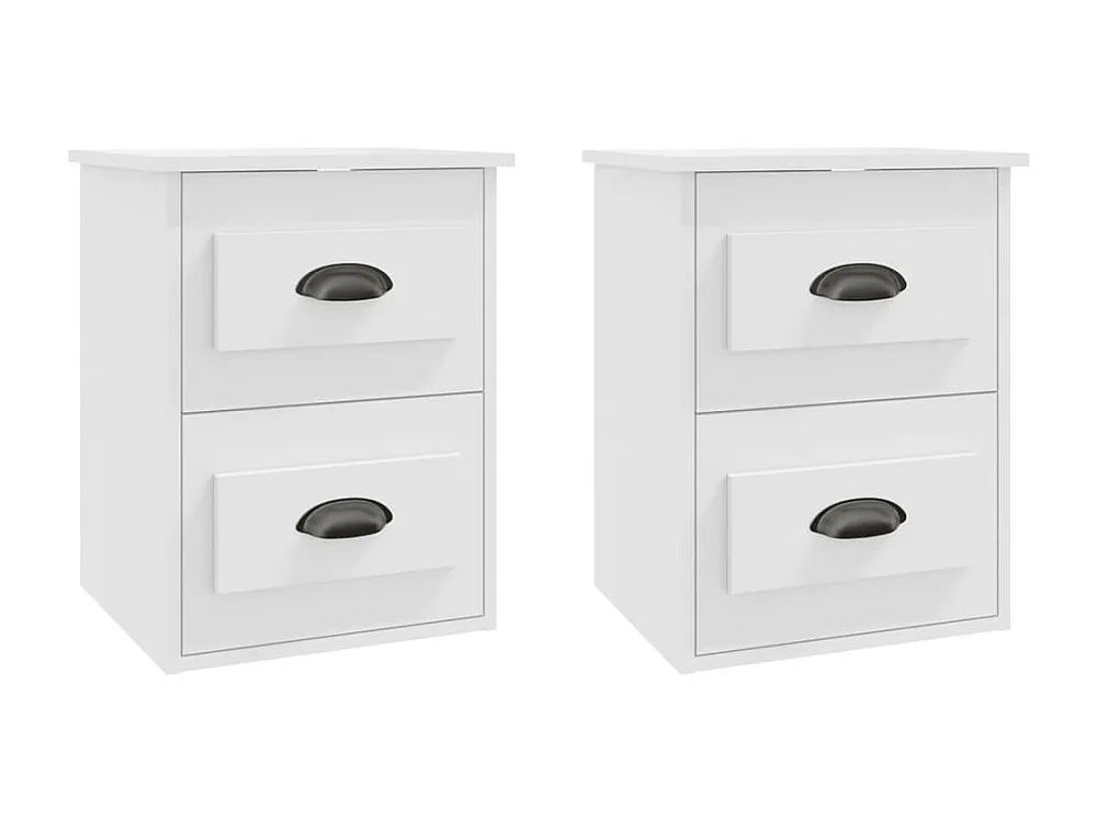 Mesas de cabeceira de parede 2 peças 41,5x36x53 cm branco em Pinho Natural