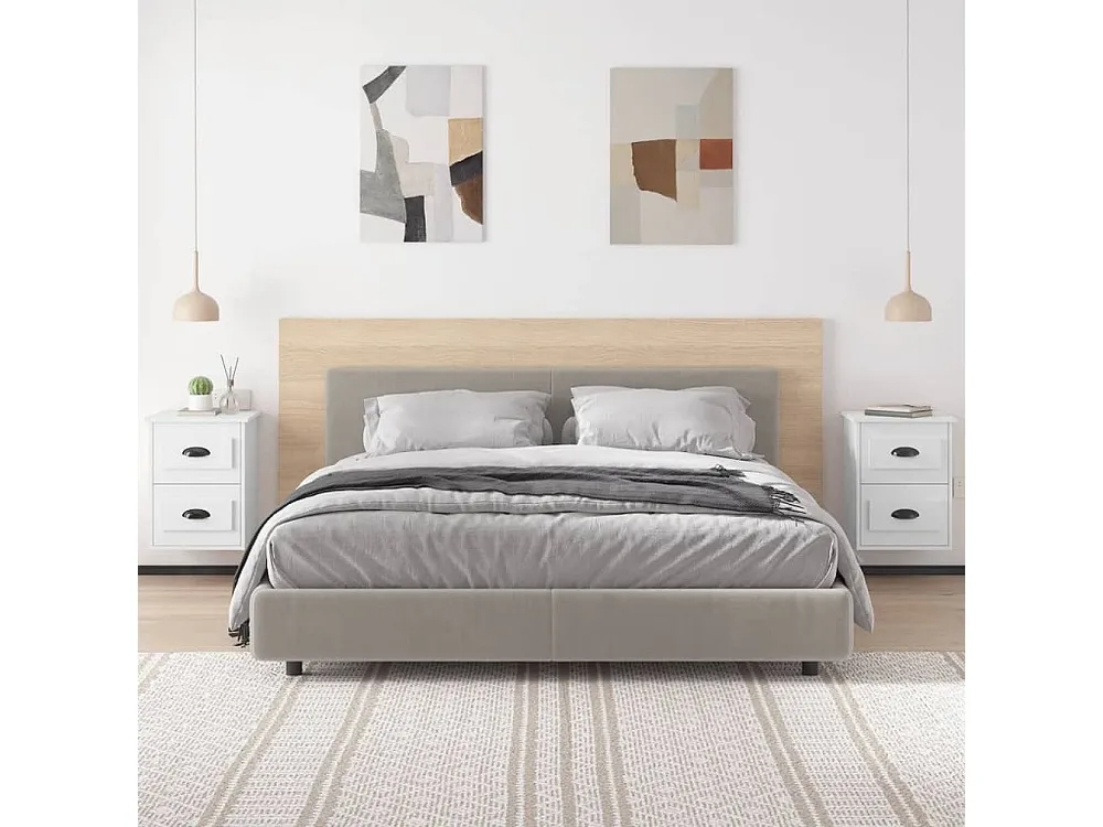 Mesas de cabeceira de parede 2 peças 41,5x36x53 cm branco em Pinho Natural