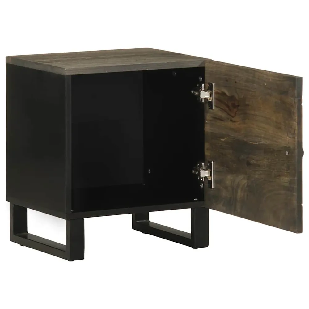 Mesas de cabeceira 2 pcs 40x33x46 cm mangueira maciç preto com Cabideiro Incluso
