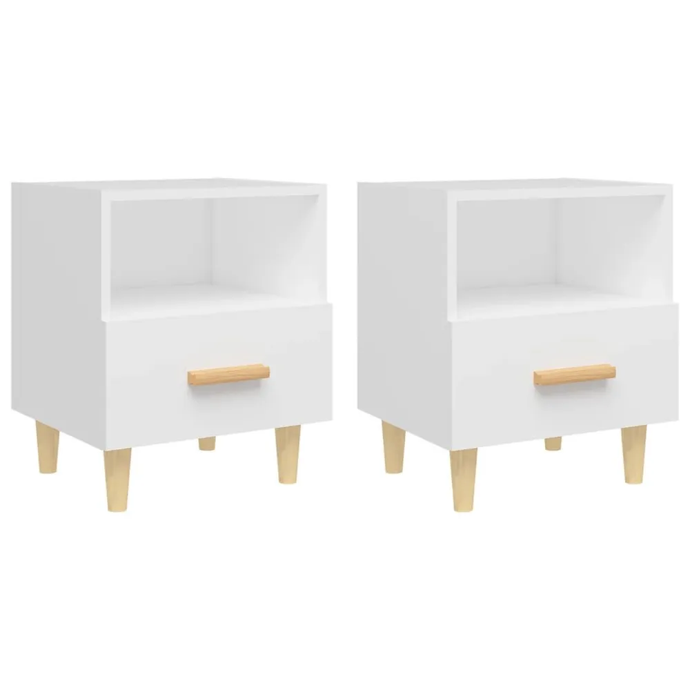Mesas de cabeceira 2 pcs 40x35x47 cm branco com Cabideiro Incluso