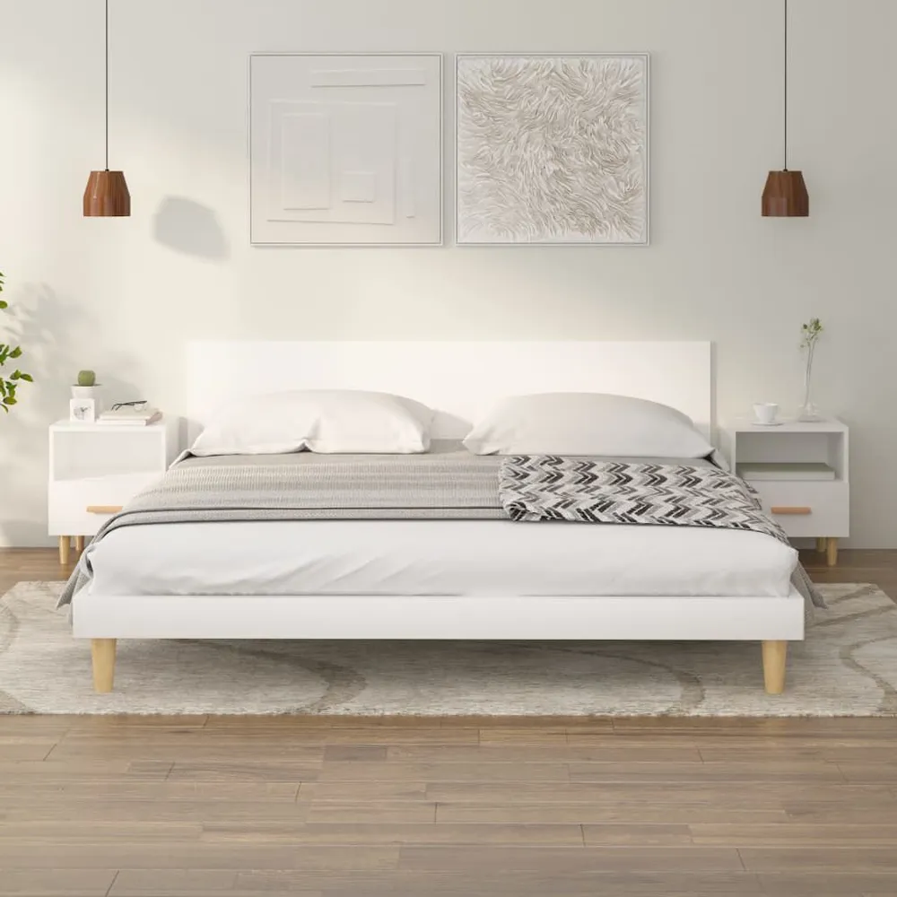Mesas de cabeceira 2 pcs 40x35x47 cm branco com Cabideiro Incluso