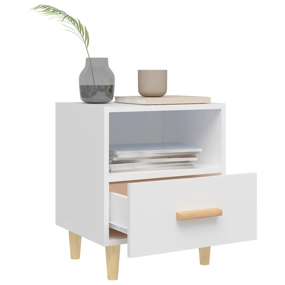 Mesas de cabeceira 2 pcs 40x35x47 cm branco com Cabideiro Incluso