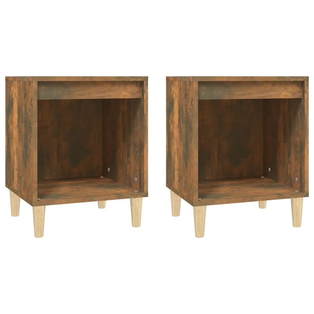 Mesas de cabeceira 2 pcs 40x35x50 cm cor carvalho fumado para Organização de Roupas
