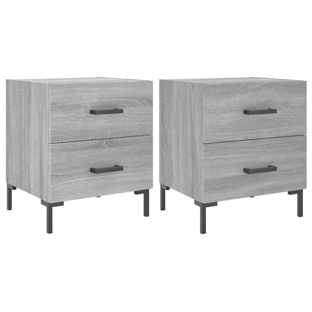 Mesas de cabeceira 2 pcs derivados de madeira sonoma cinza com Colchão Incluso
