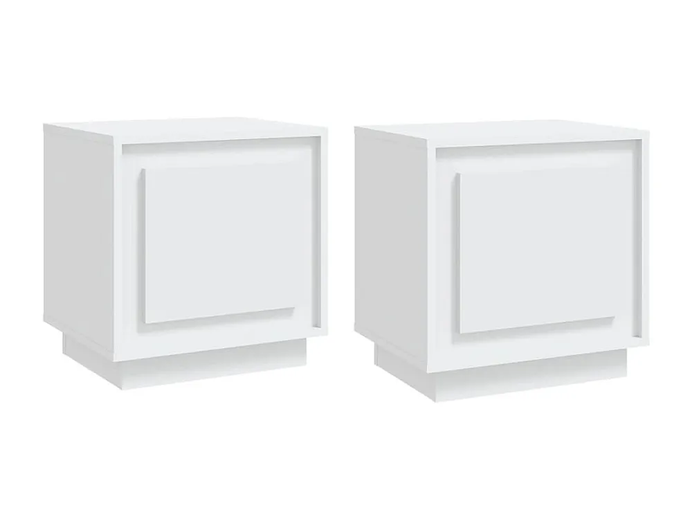 Mesas de cabeceira 2 peças 44x35x45cm derivados de madeira branco Fácil Montagem