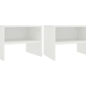 Mesas-de-cabeceira 2 peças 40x30x30 cm contraplacado branco para Organização de Roupas