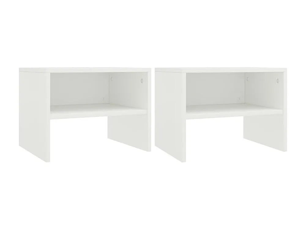 Mesas-de-cabeceira 2 peças 40x30x30 cm contraplacado branco para Organização de Roupas
