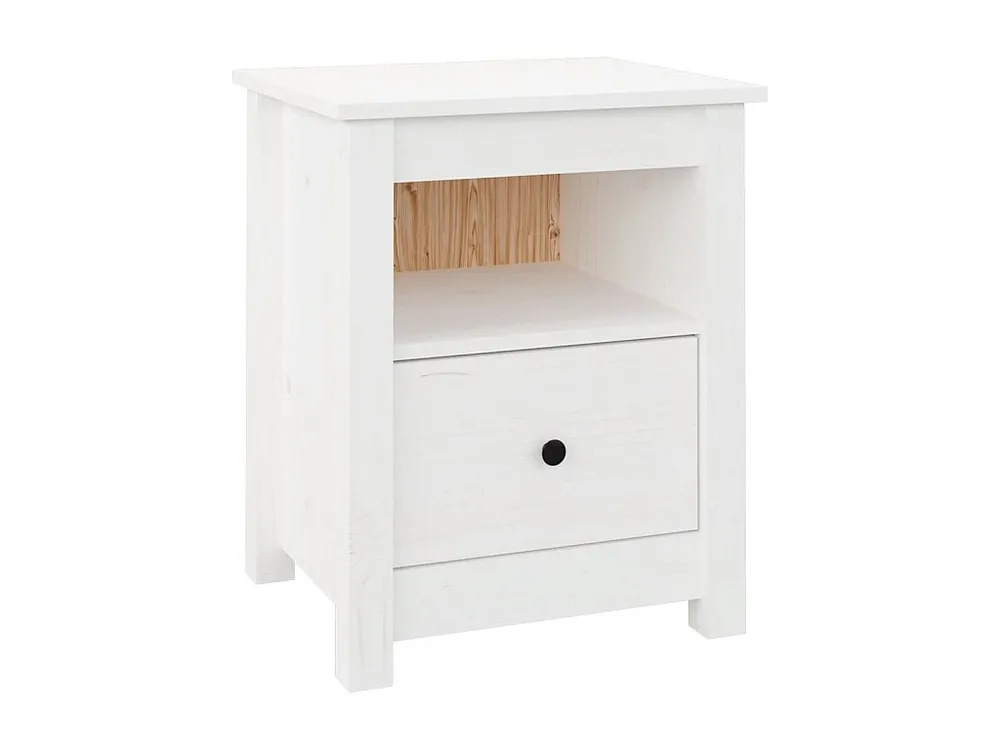 Premium Mesa de cabeceira 40x35x49 cm madeira de pinho maciç branco