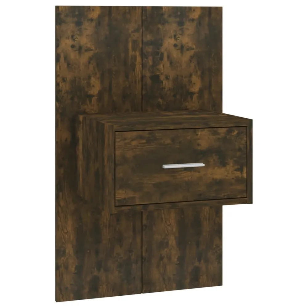 Premium Mesa de cabeceira de montagem na parede cor carvalho fumado