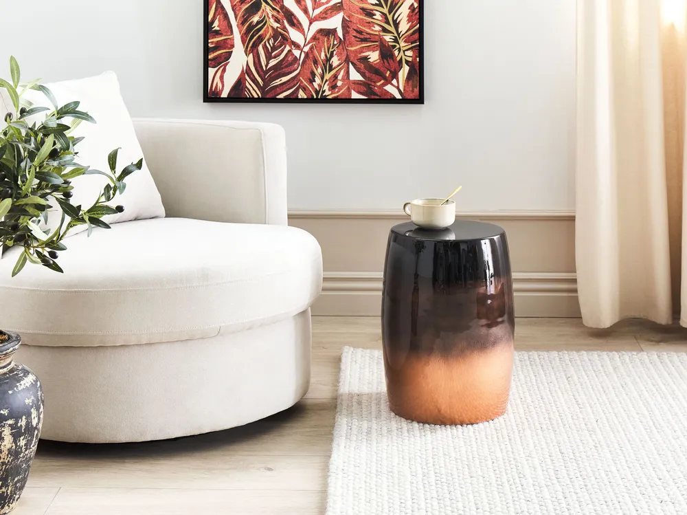 Accent Side Table Golden Brown and Onix FRAGUITA