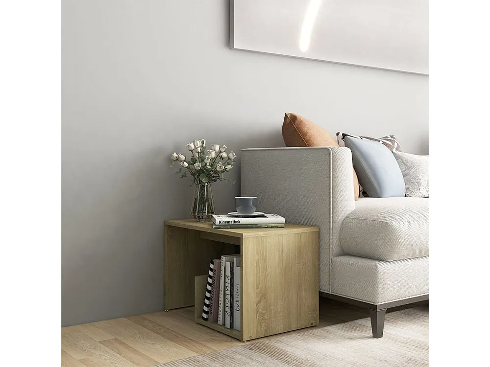 Mesa de apoio 59x36x38 cm contraplacado cor carvalho sonoma