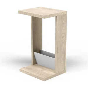 Mesa de apoio - A70cm x L40cm x P35cm carvalho nítido e branco -Trébol