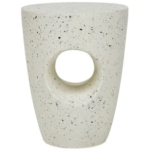 Mesa de apoio branca creme com efeito terrazzo EDOLO
